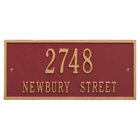 Whitehall Hartford Address Plaque Red Gold