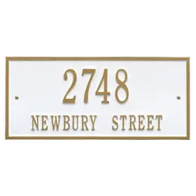 Whitehall Hartford Address Plaque White Gold