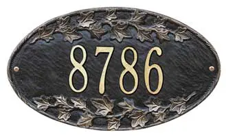 Whitehall Ivy Oval Address Plaque