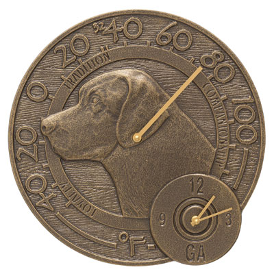 Whitehall Labrador Clock And Thermometer