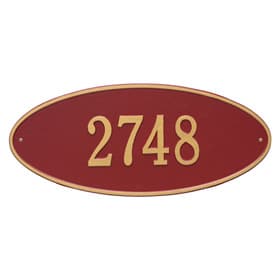 Whitehall Madison Oval Plaque Red Gold