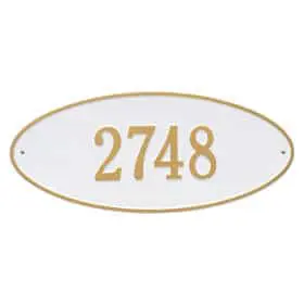 Whitehall Madison Oval Plaque White Gold