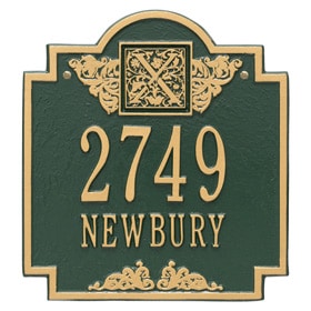 Whitehall Monogram Address Plaque Green Gold