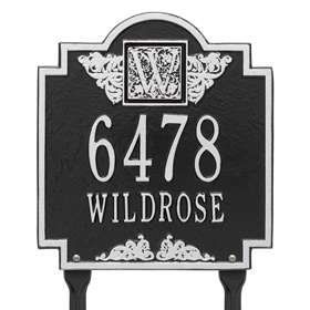 Whitehall Monogram Lawn Marker Black Silver