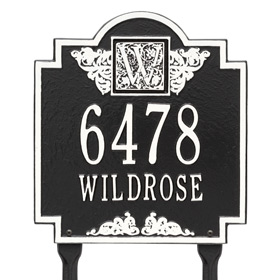 Whitehall Monogram Lawn Marker Black White