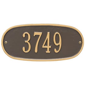 Whitehall Oval Address Plaque Bronze Gold