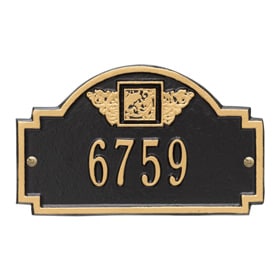 Whitehall Monogram Petite Plaque Black Gold