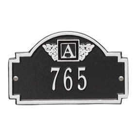 Whitehall Monogram Petite Plaque Black Silver