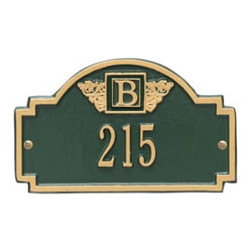 Whitehall Monogram Petite Plaque Green Gold