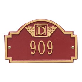 Whitehall Monogram Petite Plaque Red Gold