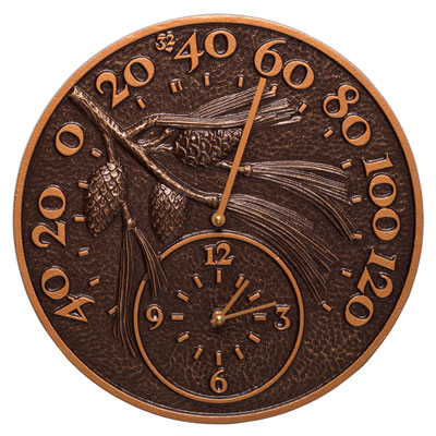 Whitehall Pinecone Clock And Thermometer