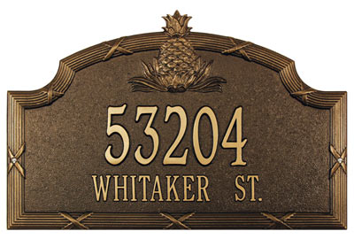 Whitehall Ribbon Reed Pineapple Address Plaque