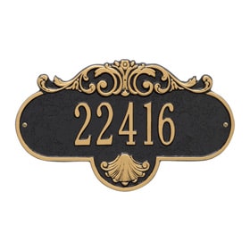 Whitehall Rochelle Address Plaque Black Gold