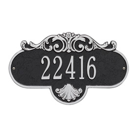 Whitehall Rochelle Address Plaque Black Silver