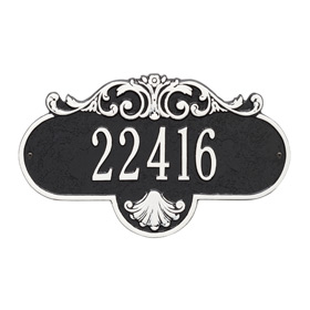 Whitehall Rochelle Address Plaque Black White