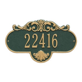 Whitehall Rochelle Address Plaque Green Gold