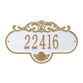 Whitehall Rochelle Address Plaque White Gold