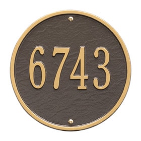 Whitehall Round Address Plaque Bronze Gold