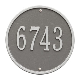 Whitehall Round Address Plaque Pewter Silver