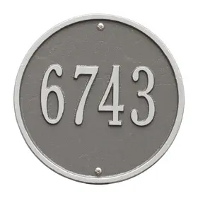 Whitehall Round Address Plaque Pewter Silver