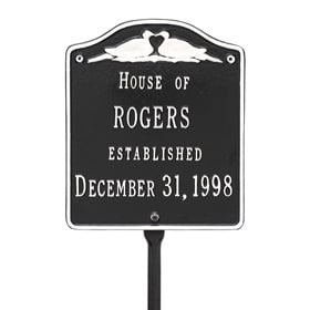 Whitehall Wedding Lawn Marker Black White