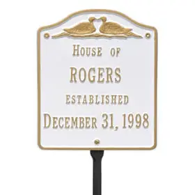 Whitehall Wedding Lawn Marker White Gold