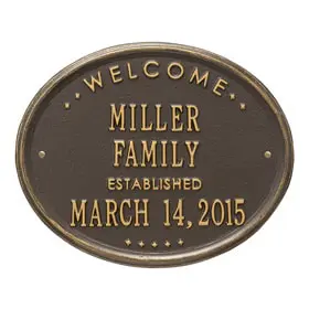Whitehall Family Established Plaque Bronze Gold