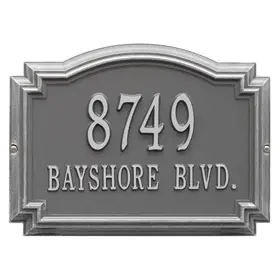 Whitehall Williamsburg Address Plaque Pewter Silver