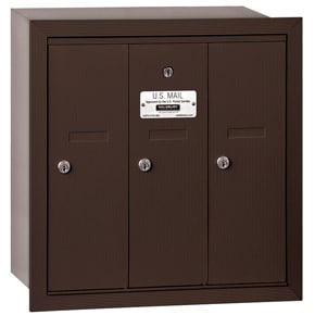 Salsbury 3 Door Vertical Mailbox Bronze