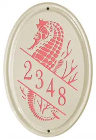 Whitehall Sea Horse Vertical Oval Coral