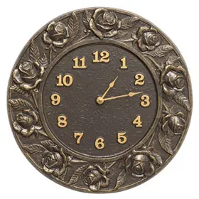 Whitehall Rose Clock French Bronze