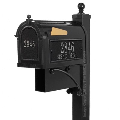 Whitehall Estate Mailbox Package Black Silver