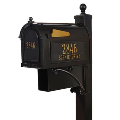 Whitehall Estate Mailbox Package Bronze Gold