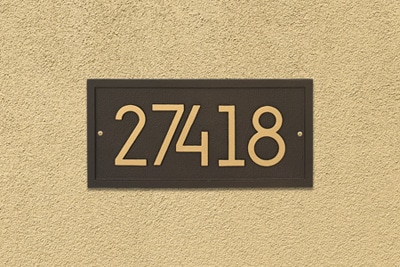 Whitehall Modern Rectangle Address Plaque Installed