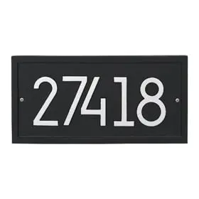 Whitehall Modern Rectangle Plaque Black Silver