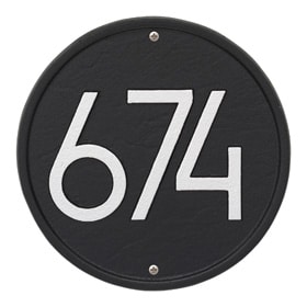 Whitehall Modern Round Plaque Black Silver