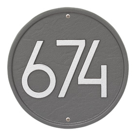 Whitehall Modern Round Plaque Pewter Silver