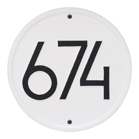 Whitehall Modern Round Plaque White Black