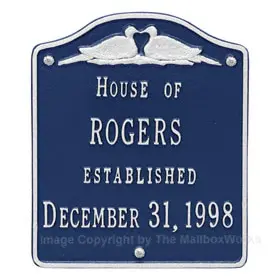 Whitehall Wedding Plaque Blue Silver