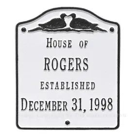 Whitehall Wedding Plaque White Black
