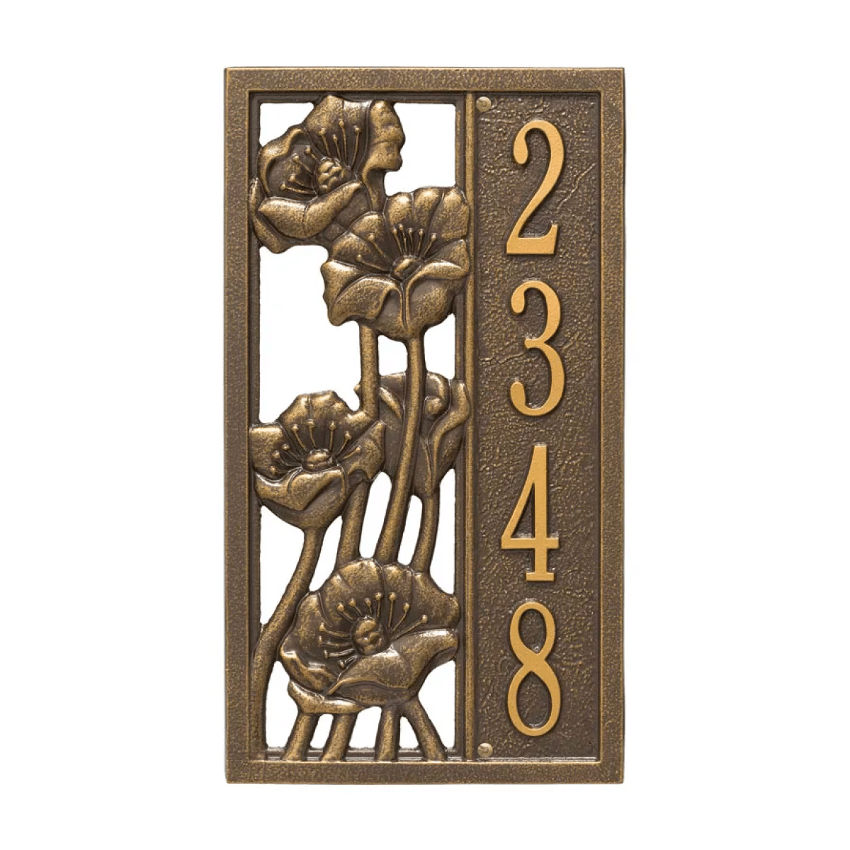 Whitehall Flowering Poppies Vertical Address Plaque Product Image