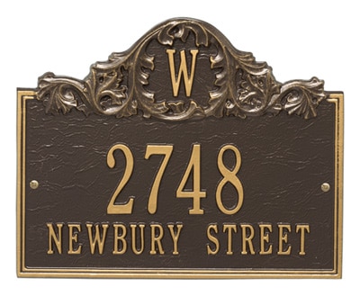 Whitehall Acanthus Monogram Address Plaque Product Image