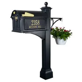 Whitehall Balmoral Deluxe Mailbox Package Black