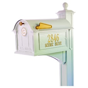 Whitehall Balmoral Streetside Mailbox Package White