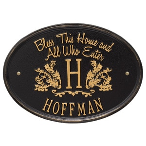 Whitehall Bless Home Monogram Black Gold