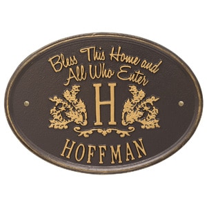 Whitehall Bless Home Monogram Bronze Gold