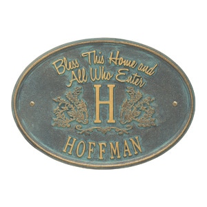 Whitehall Bless Home Monogram Bronze Verdigris