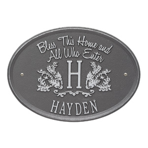 Whitehall Bless Home Monogram Pewter Silver