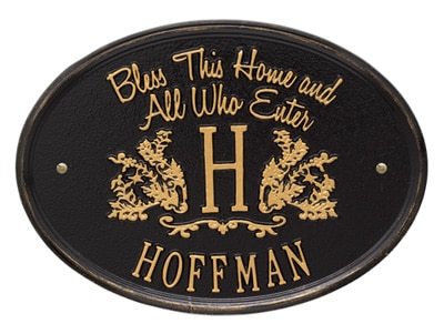 Whitehall Bless This Home Monogram Oval Plaque Product Image