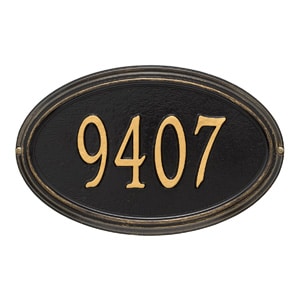 Whitehall Concord Oval Plaque Black Gold